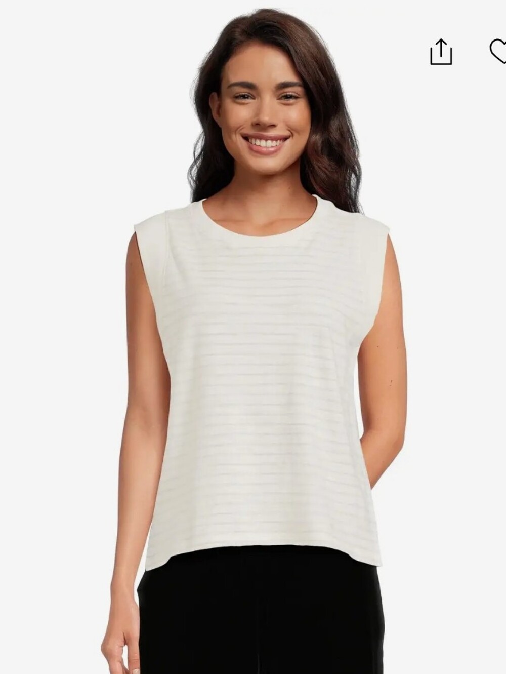 Faherty Cream Sleeveless Ribbed Tank Top
